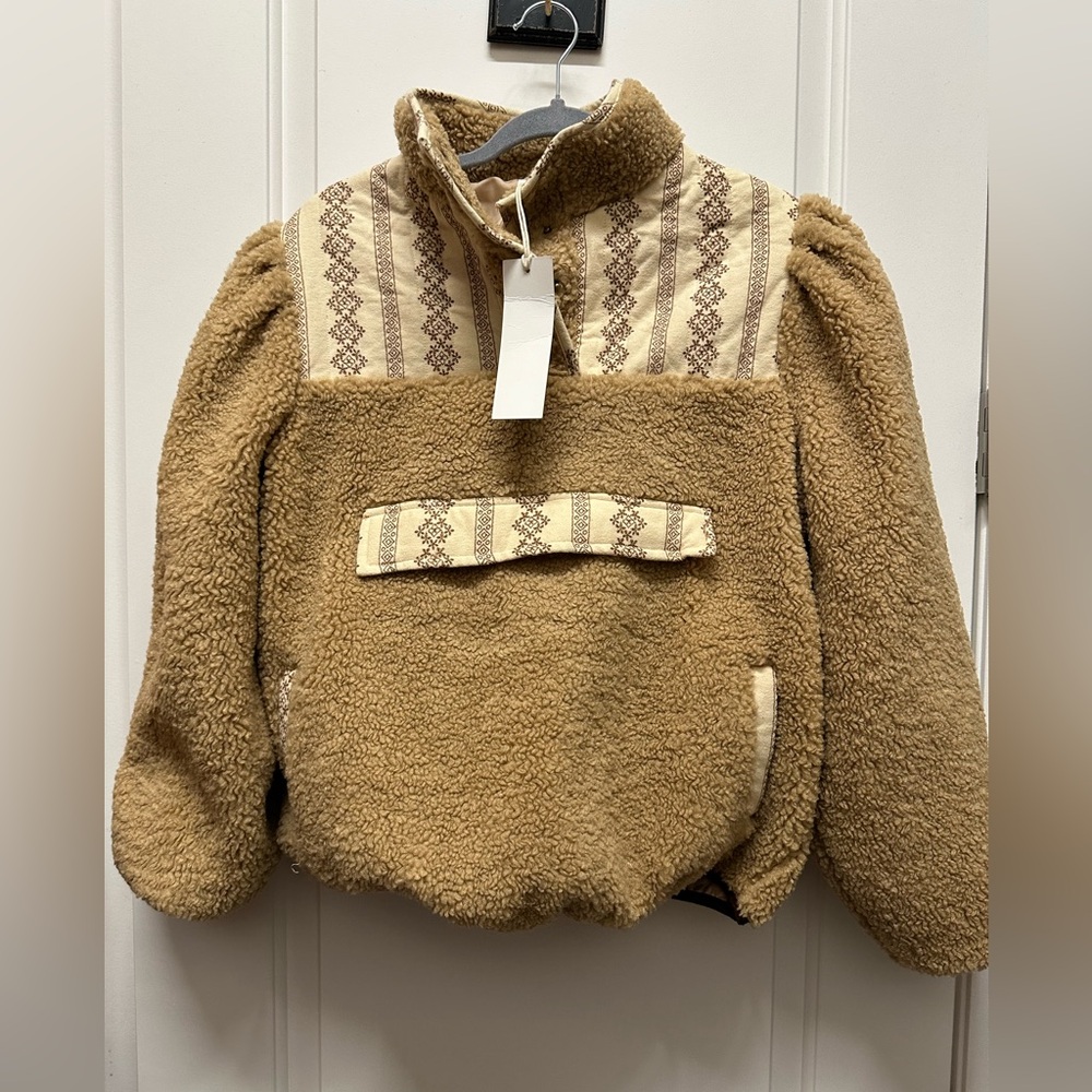 NWT Driftwood Women's 1/4 Snap Sherpa Pullover Jacket Size Small